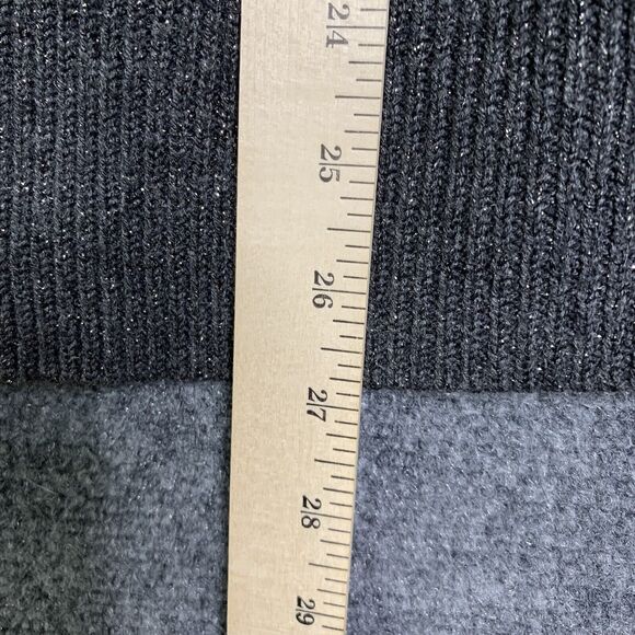 Simply Vera Wang Sweater Top Women Size XS Knit Front Silky Back Gray White - Picture 16 of 16